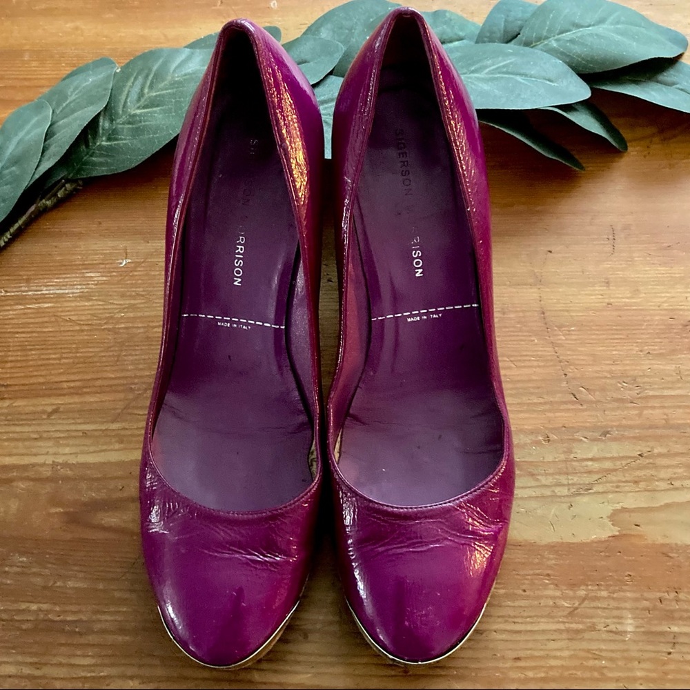 Sigerson Morrison Size 9 Raspberry,Wedge shoes used